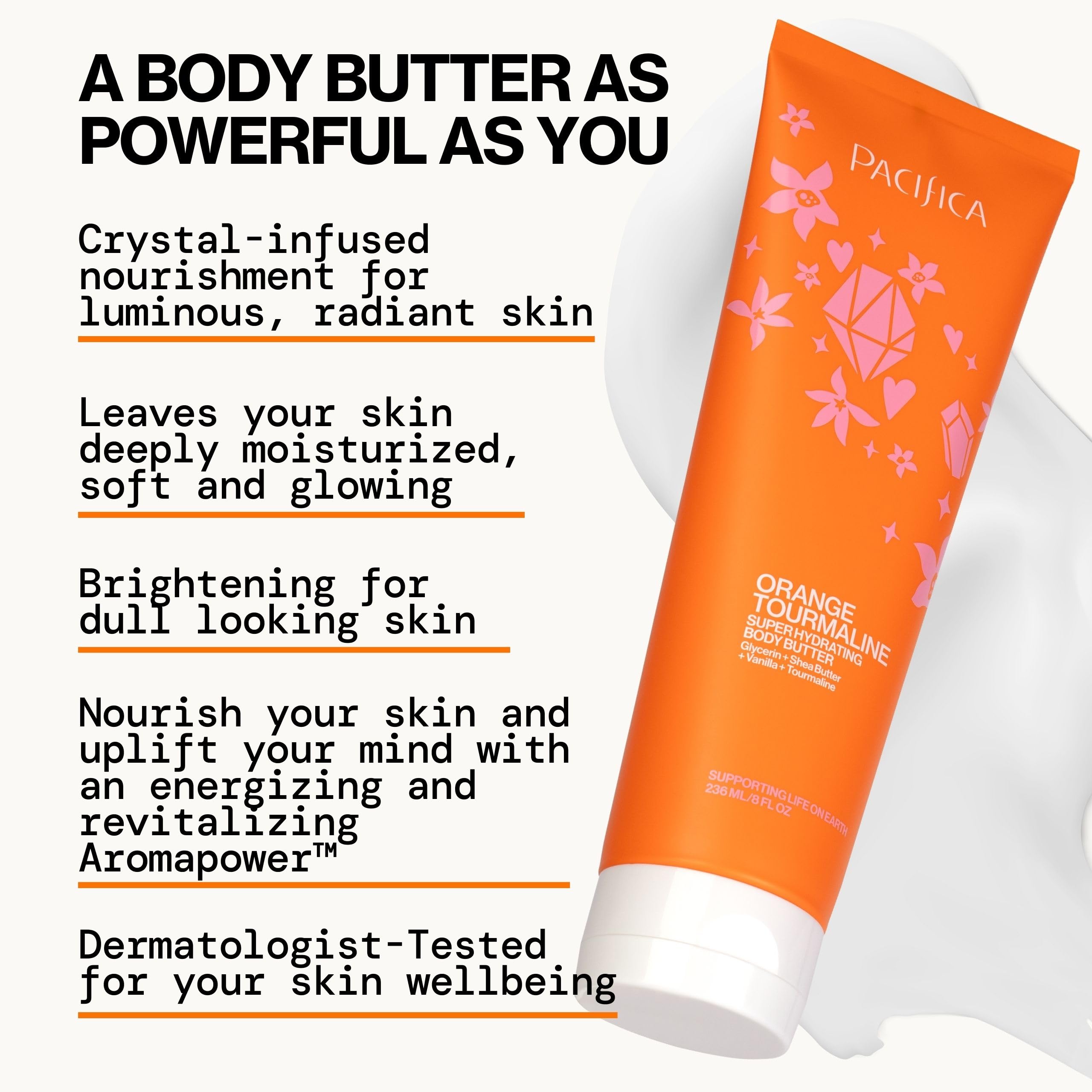 Pacifica applied to elbow demonstrating deep moisturization and repair