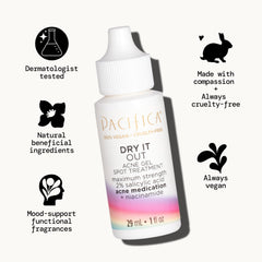 Pacifica gel on pillowcase illustrating overnight blemish reduction