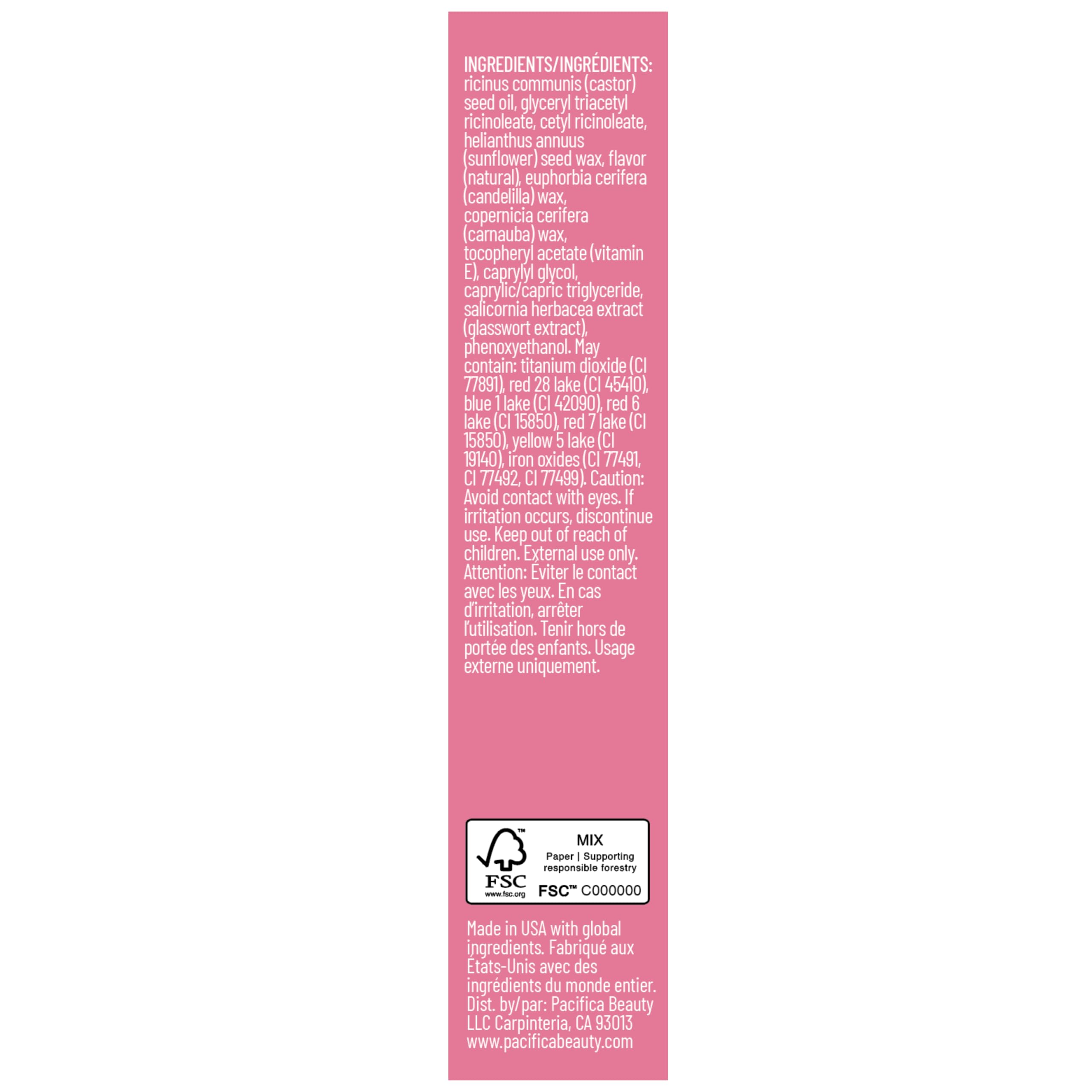 Nightstand scene of Pacifica used as overnight lip treatment for softness