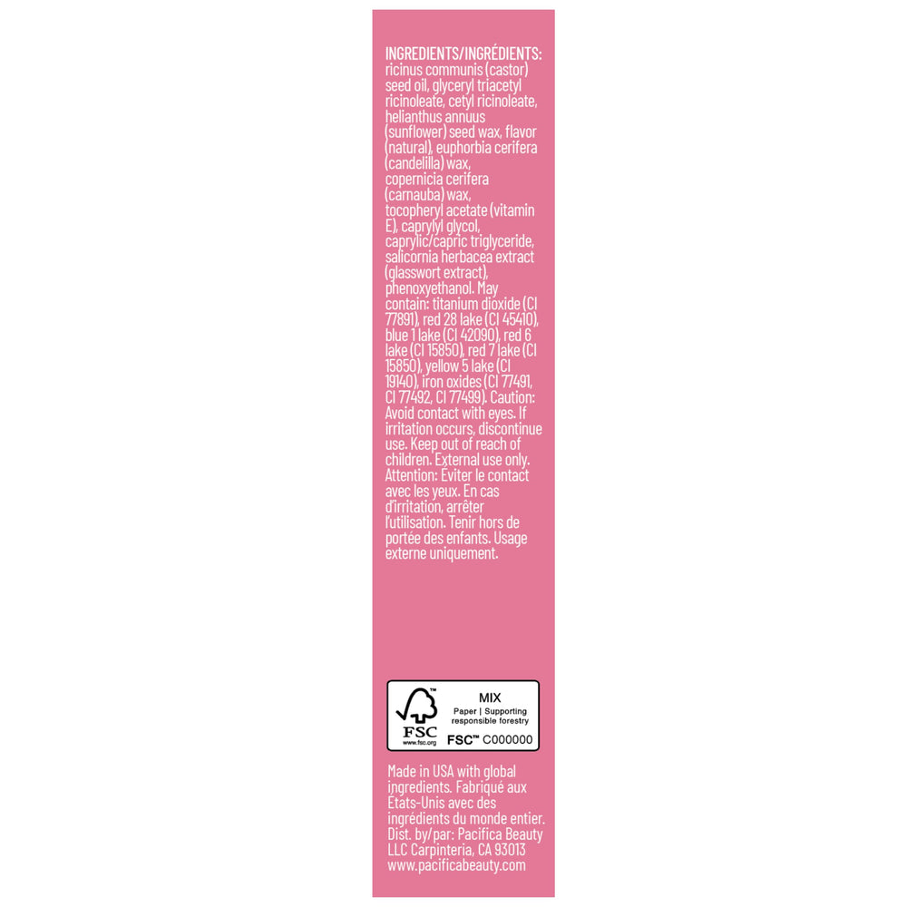 Nightstand scene of Pacifica used as overnight lip treatment for softness