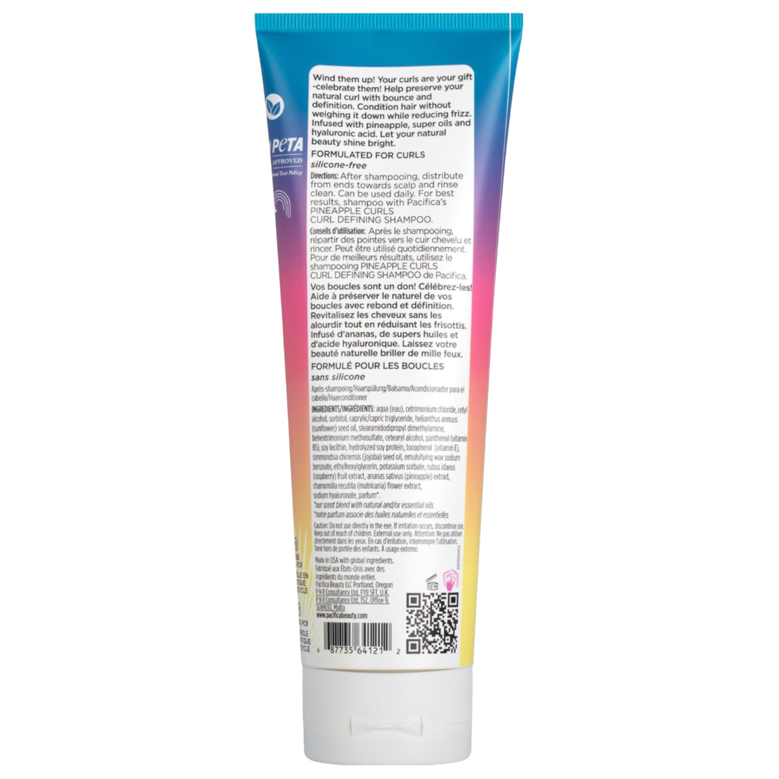 Pacifica ingredients label closeup highlighting vegan, silicone-free