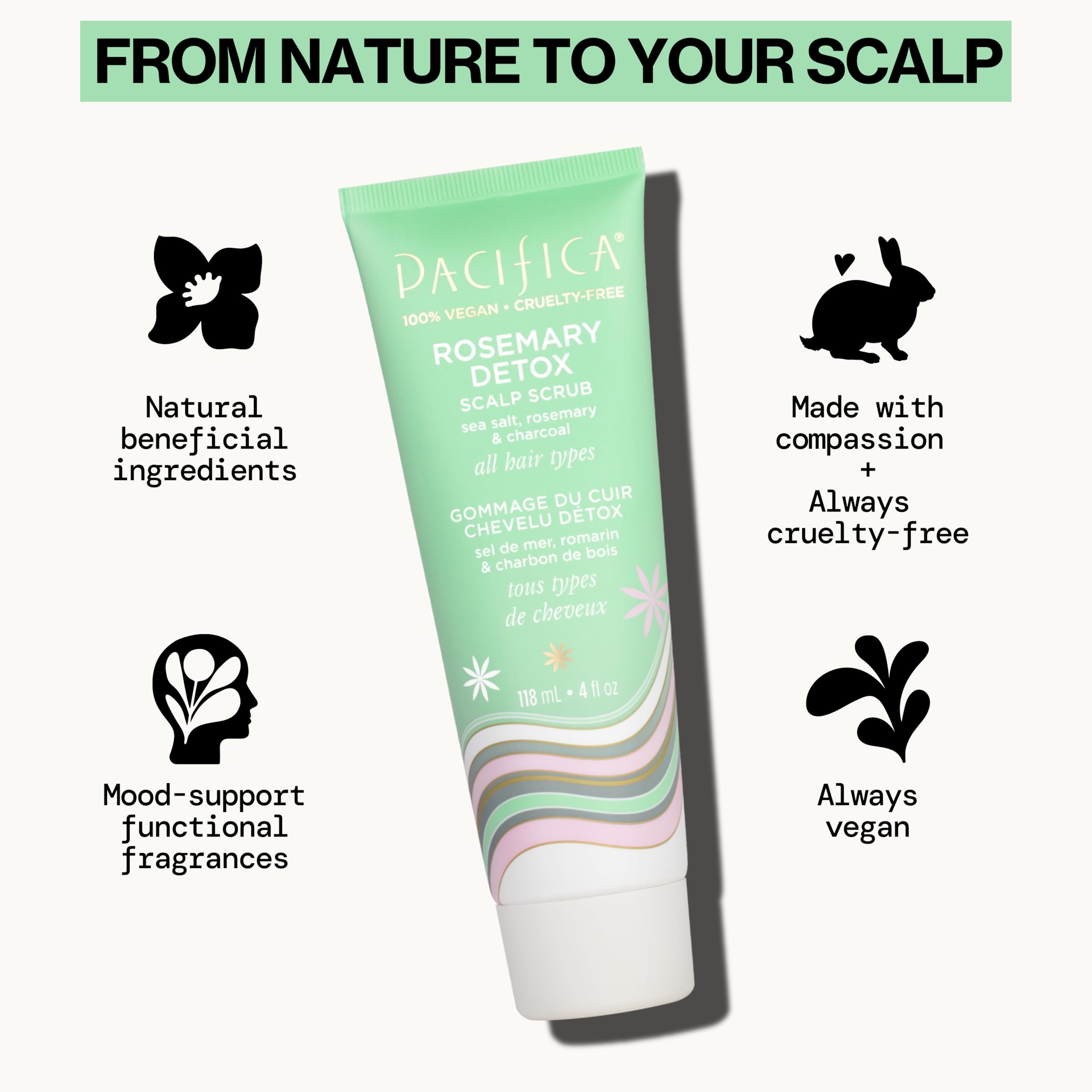 Pacifica close-up of sea salt granules providing effective scalp exfoliation