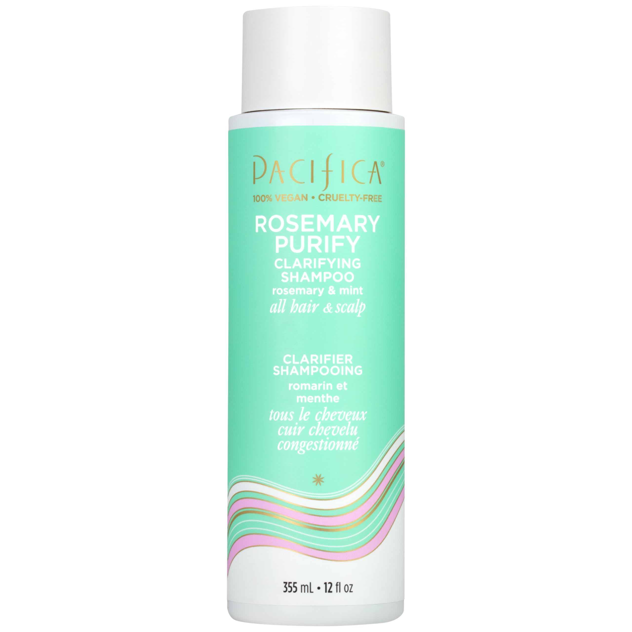 Pacifica bottle front view showing rosemary purify and fresh scent benefit
