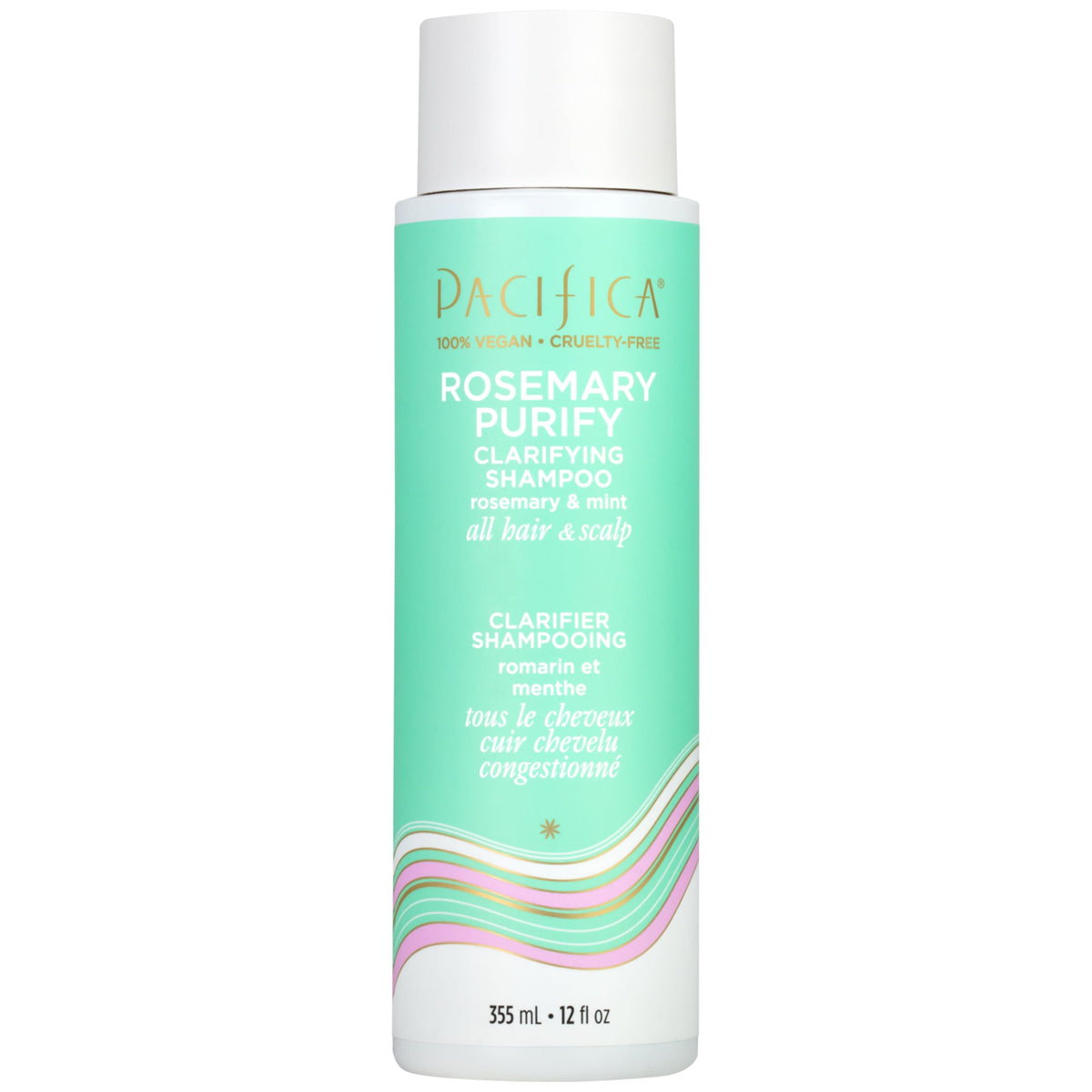Pacifica bottle front view showing rosemary purify and fresh scent benefit