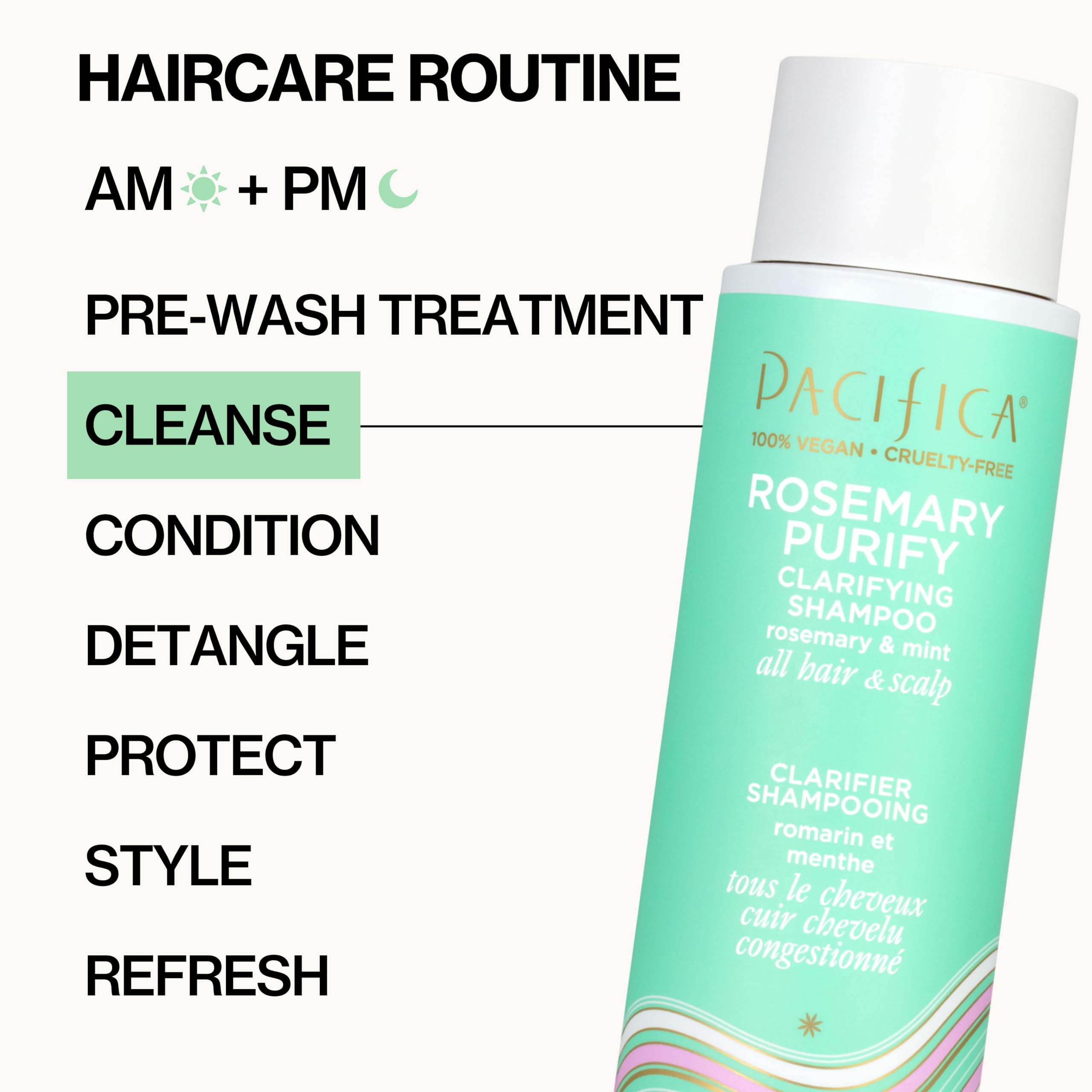 Pacifica bottle in hand for scale showing travel friendly size benefit
