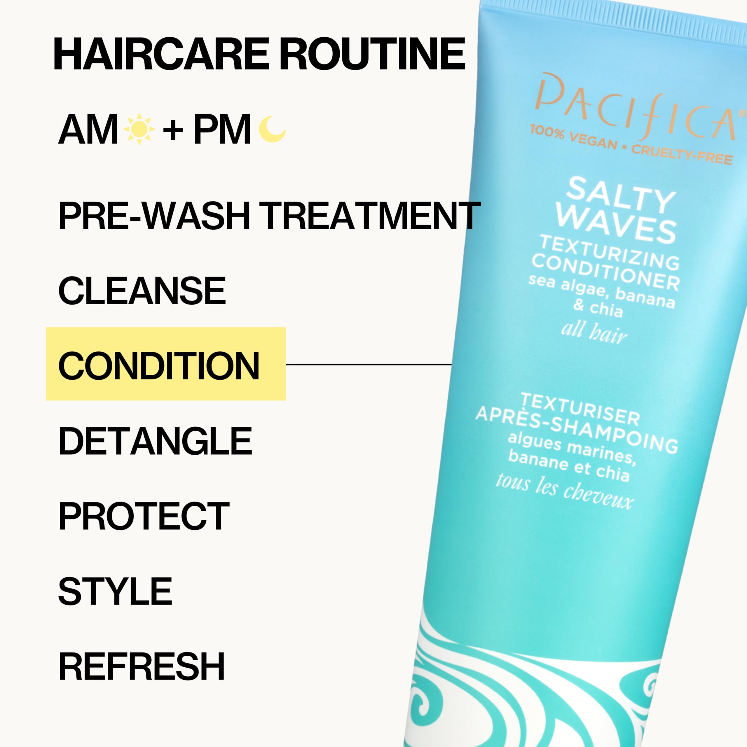 Pacifica styled beach-hair look showcasing textured, tousled finish benefit