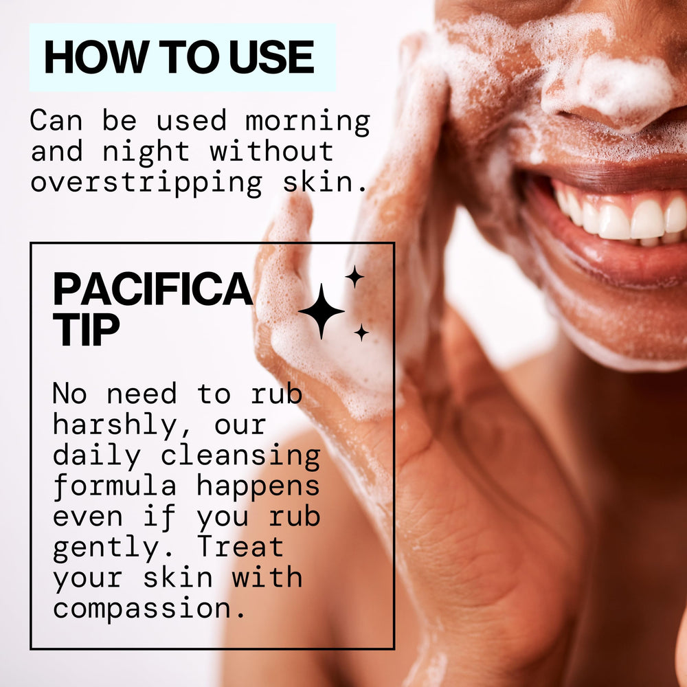 Pacifica Sea Foam before and after touch-up demonstrating clearer pores benefit