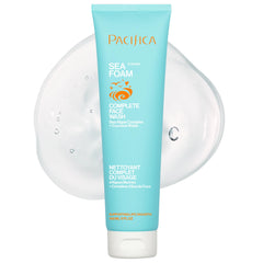 Pacifica Sea Foam face wash front packaging showing label and size benefits