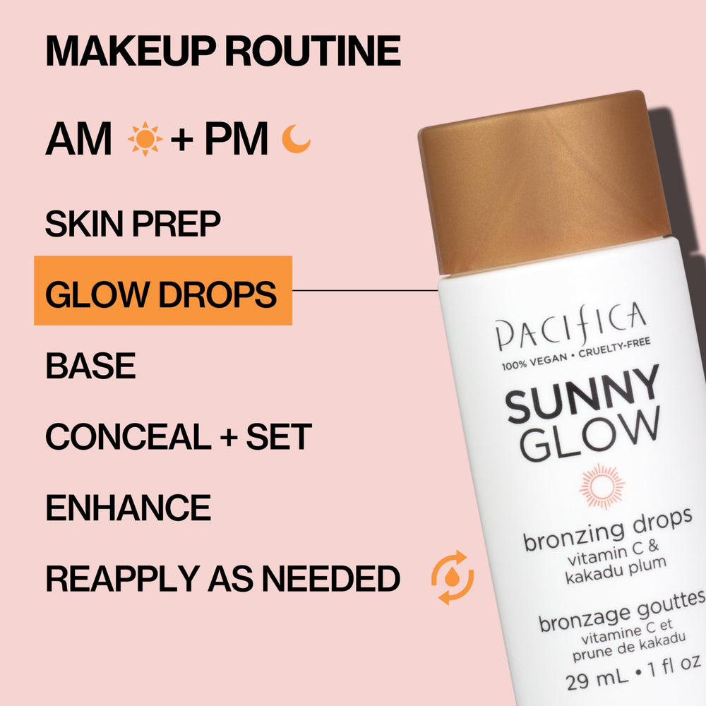 Pacifica glow on décolletage showing luminous body highlight benefit