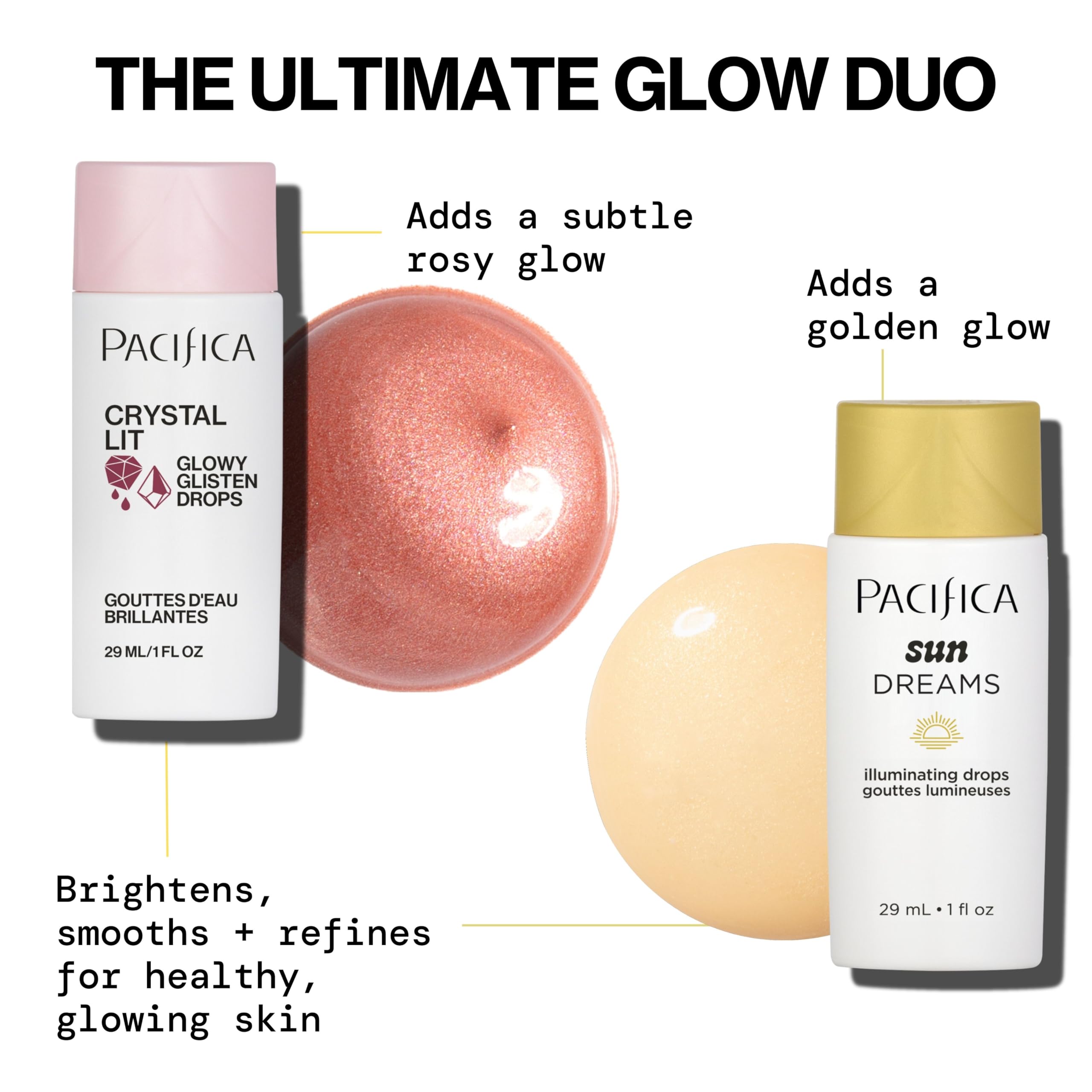 Pacifica Sunset Glow Drops modeled lifestyle image showing healthy radiant finish