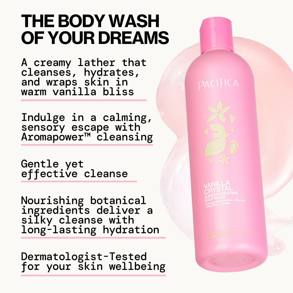 Pacifica rich creamy lather on hand showing deep hydration benefit