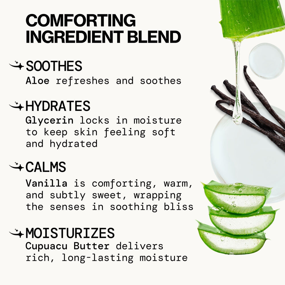 Pacifica ingredient layout with aloe glycerin coconut oil for moisture