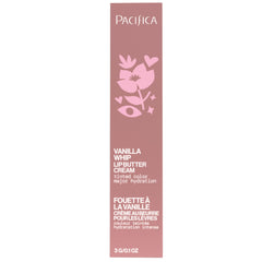 Pacifica applied on lips showing soft vanilla tint and glossy hydrated look