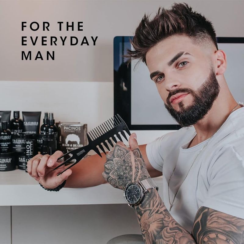 Pacinos applied on dry hair showing styling control and natural finish advantage