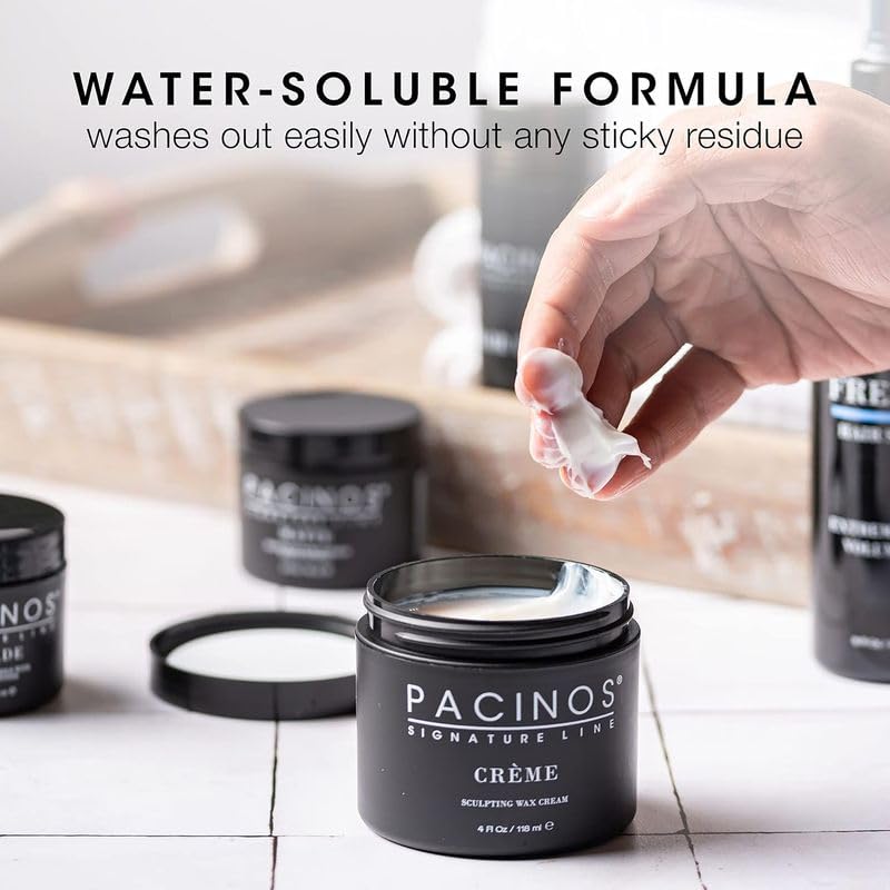 Pacinos tub beside hand for size comparison and travel-ready convenience benefit