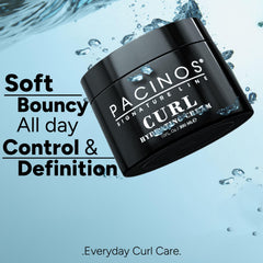 Pacinos styled hair after drying with defined frizz-controlled curls