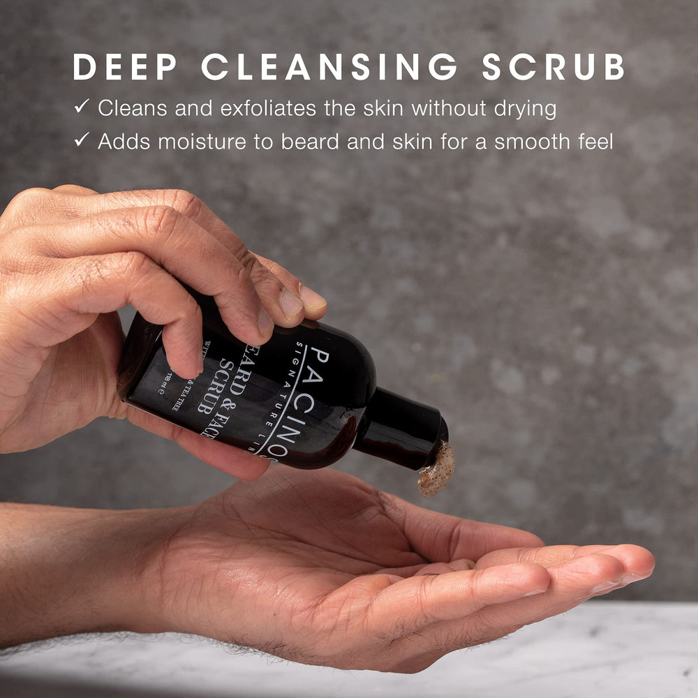 Pacinos rich foam lather on hand demonstrating easy coverage and cleansing benefit
