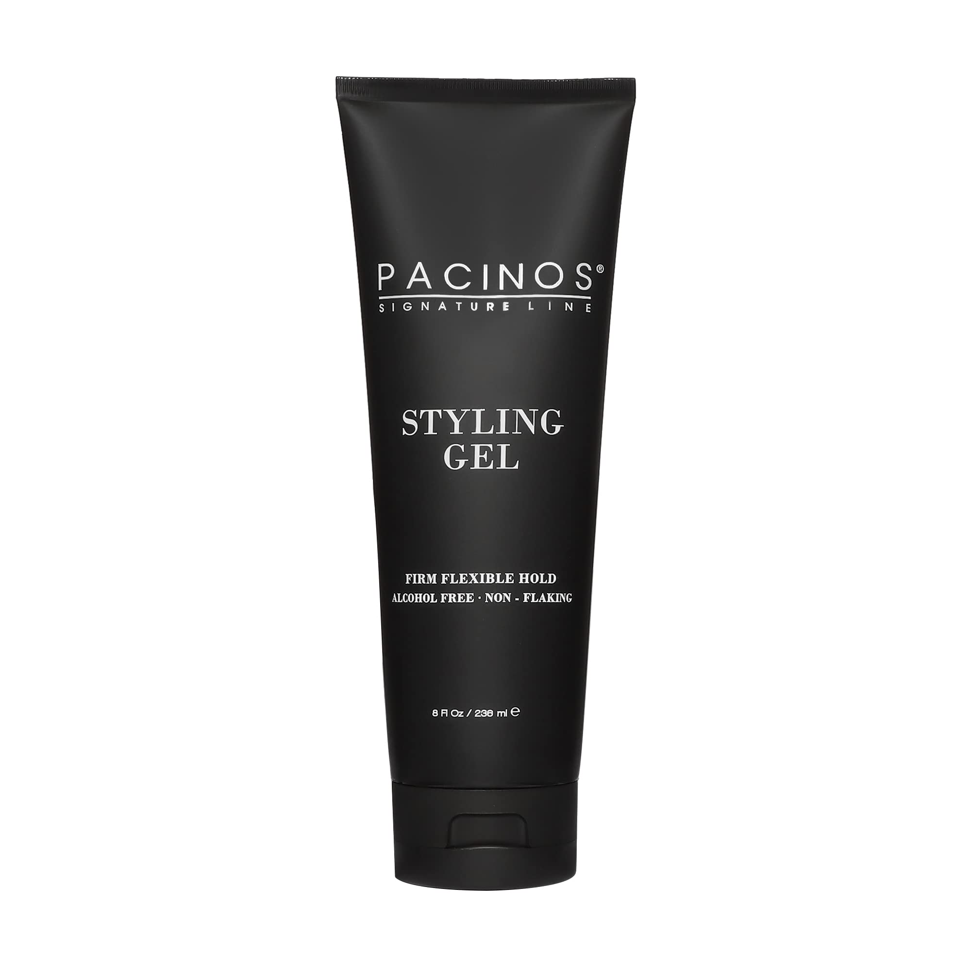 Pacinos front packaging showing bottle and brand benefits for grooming