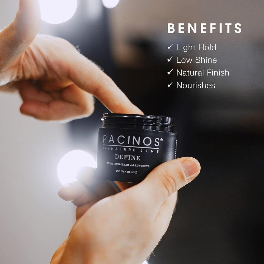 Pacinos label close-up highlighting product details and usage instructions benefit