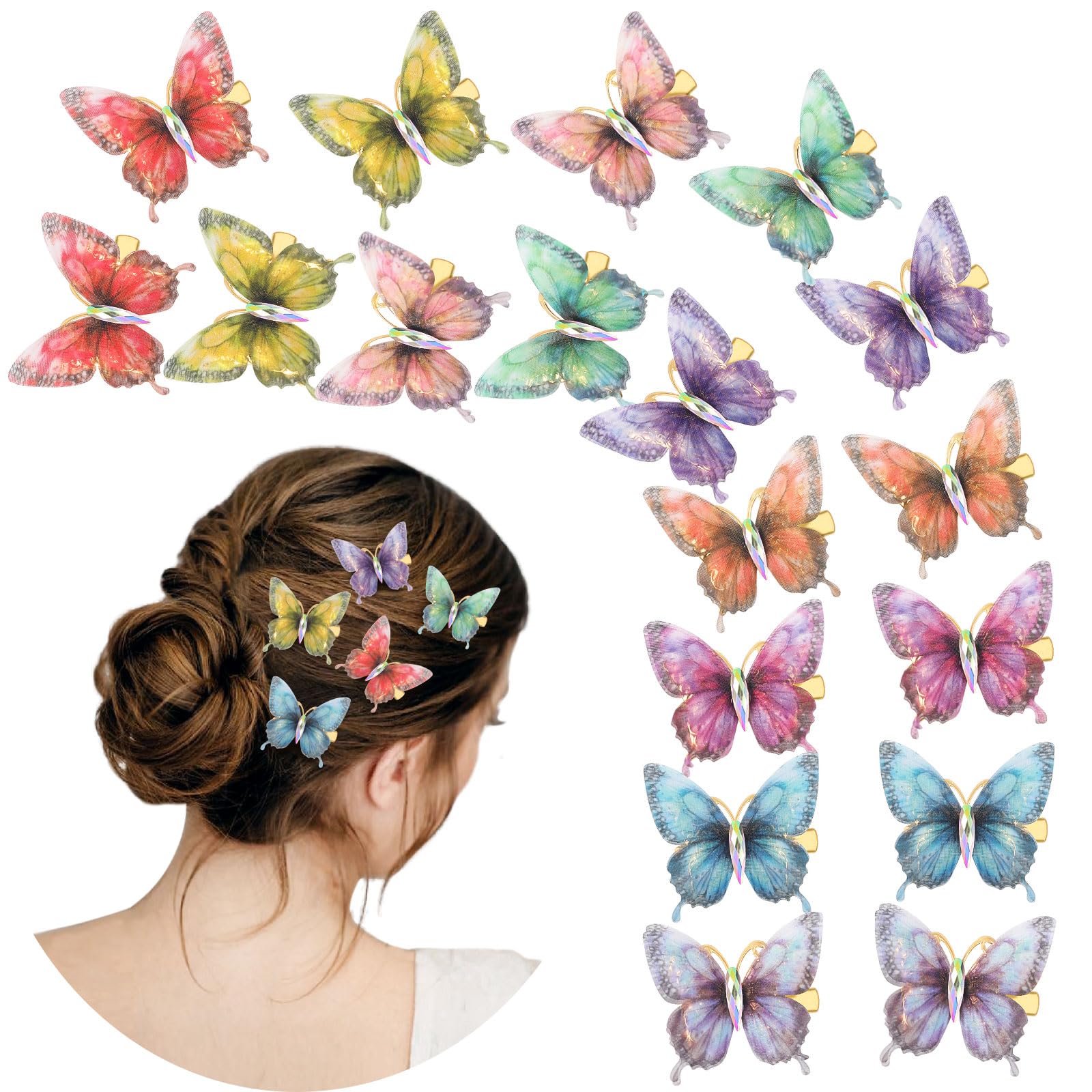 Paderison front packaging showing 18 colorful butterfly clips and variety