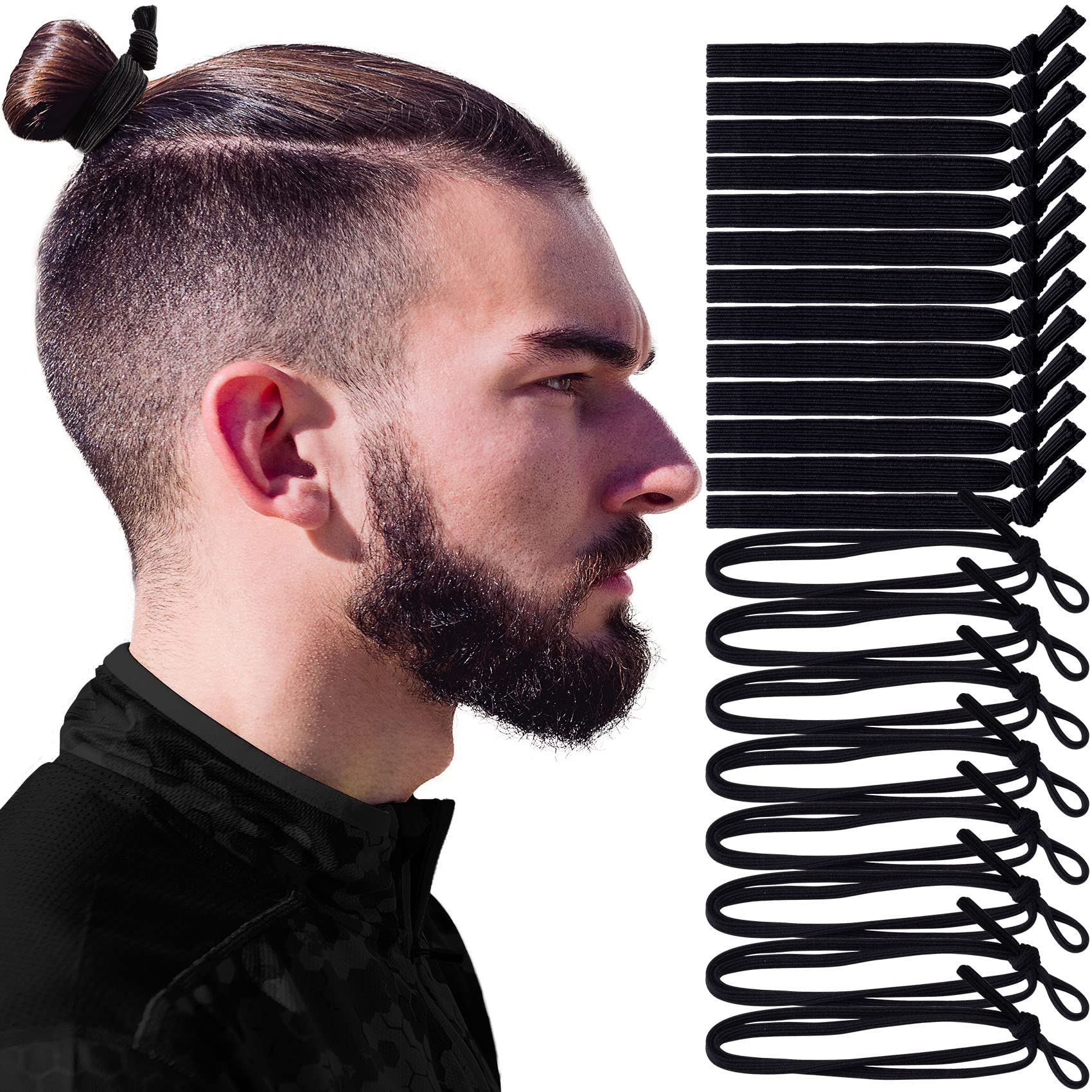 PAGOW front packaging showing 40 black hair ties and value pack benefit