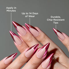 PaintLab nails in hand illustrating stiletto length and lightweight comfortable fit