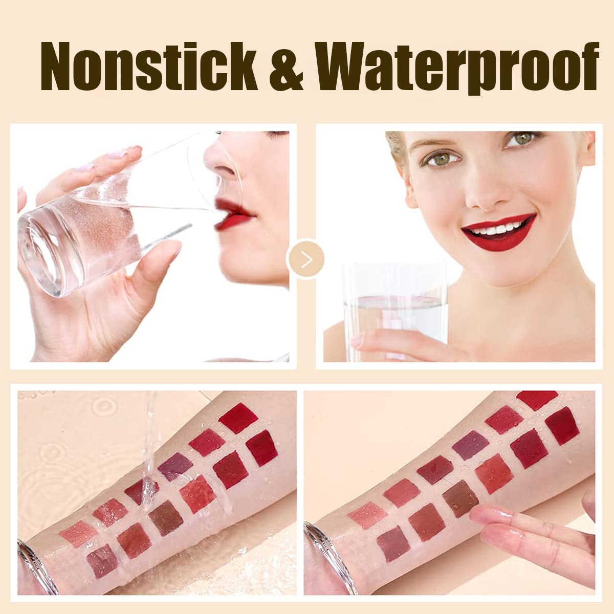 Pakivs lipstick in use on model wearing dark red to show wearable finish benefit