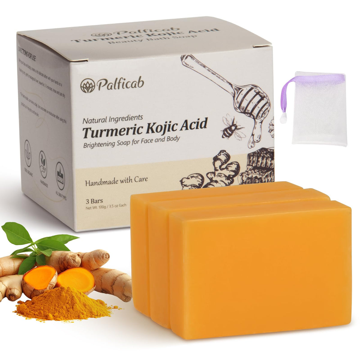 PALFICAB front packaging showing three bars and clear benefit of brightening