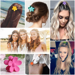 Palksky half-up hairstyle secured with floral clip adding decorative flair benefit