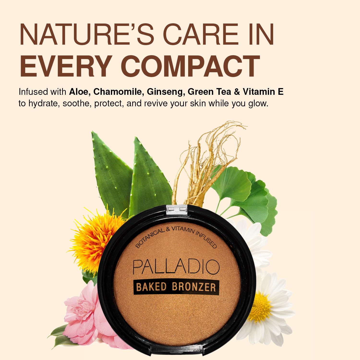 Palladio bronzer worn in lifestyle summer setting adding warm glow to complexion