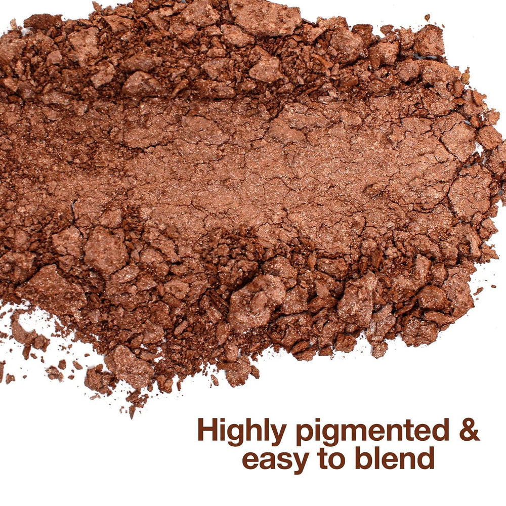 Palladio bronzer pan close-up highlighting marbled shimmer and blendability