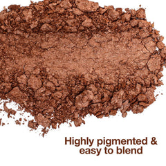 Palladio bronzer pan close-up highlighting marbled shimmer and blendability