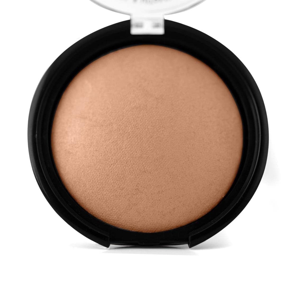 Palladio close-up texture of baked bronzer highlighting smooth, finely milled shimmer