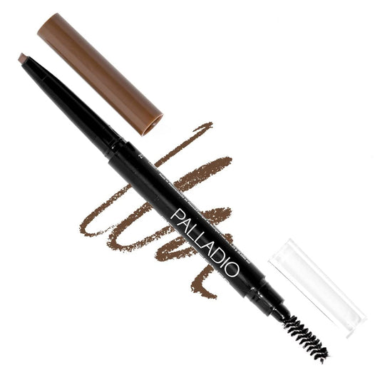Palladio brow definer front packaging shows product and shade info, travel-ready convenience