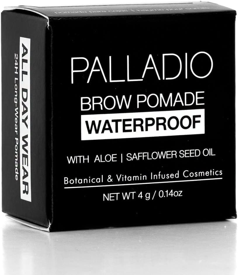 Palladio brow pomade in daytime look demonstrating long-wear confidence