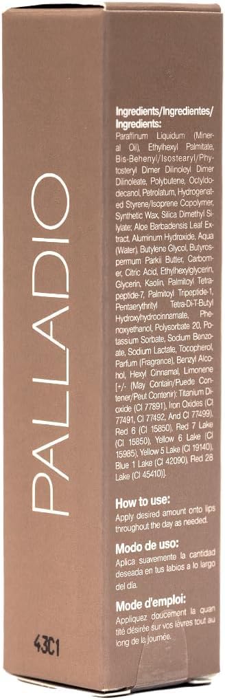 Palladio close-up on lips applying balm for smooth, glossy coverage