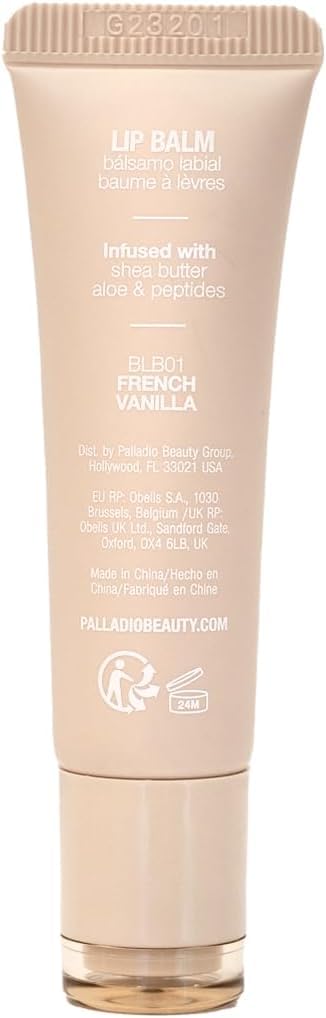 Palladio packaging label close-up showing vegan and cruelty-free badge