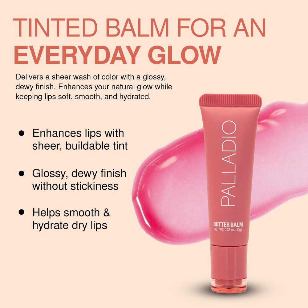 Palladio close-up of balm texture demonstrating hydrating sheen