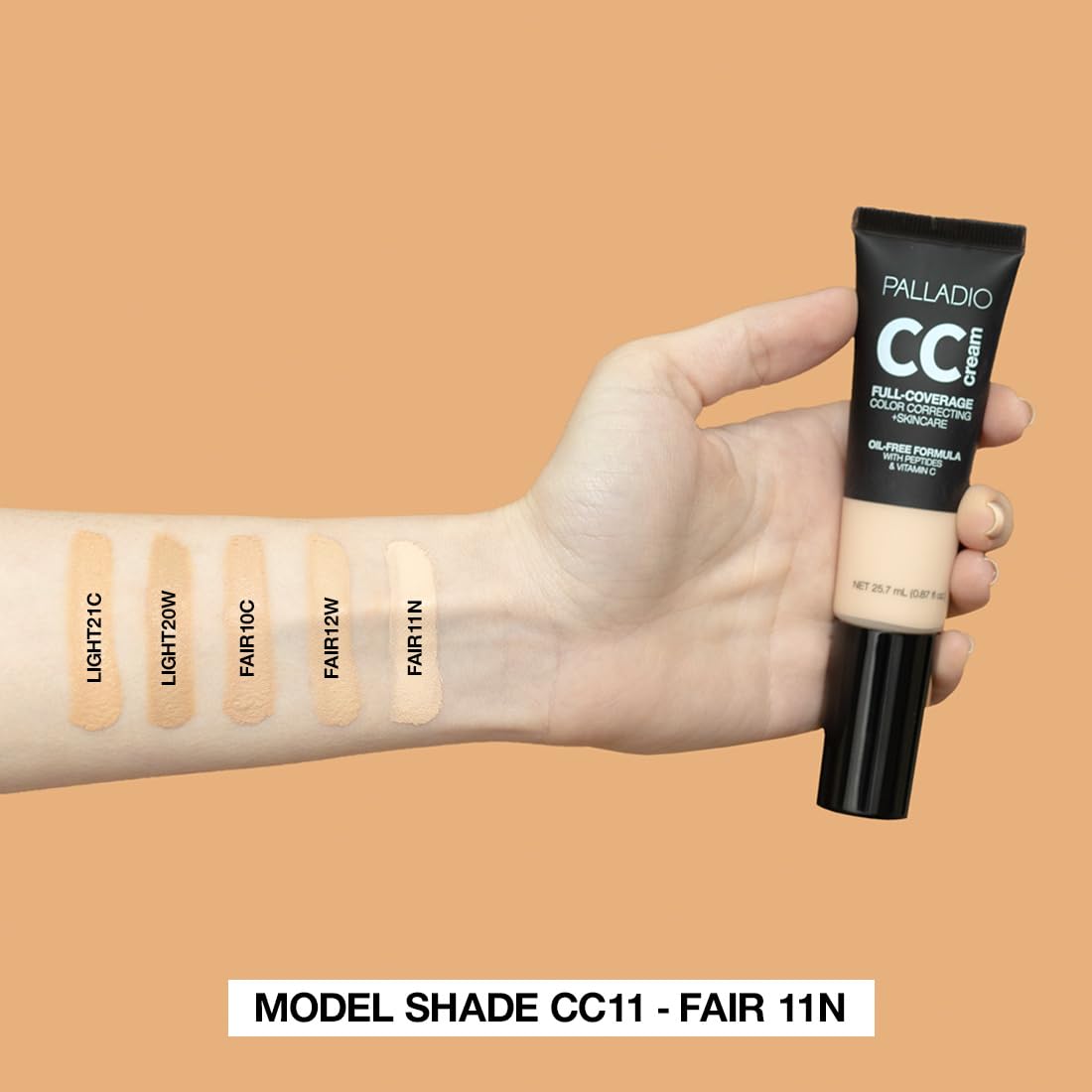 Palladio CC Cream being applied with a brush to demonstrate even, streak-free coverage