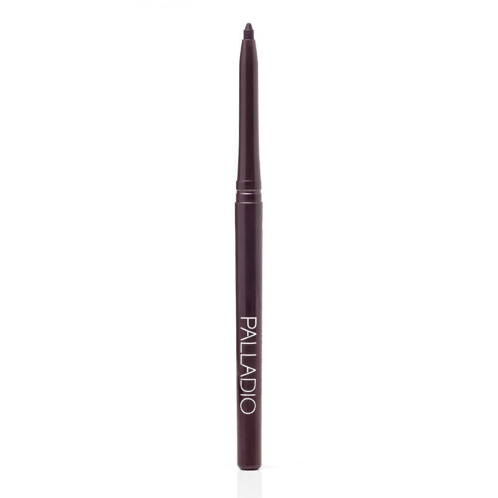 Palladio eggplant eyeliner creating smoky look in lifestyle setting for evening wear