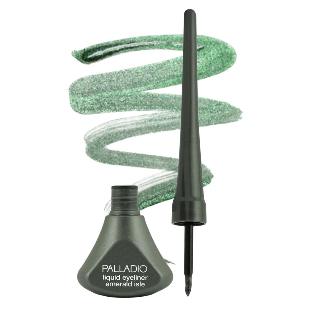 Palladio front packaging showing emerald isle liner and bold color payoff