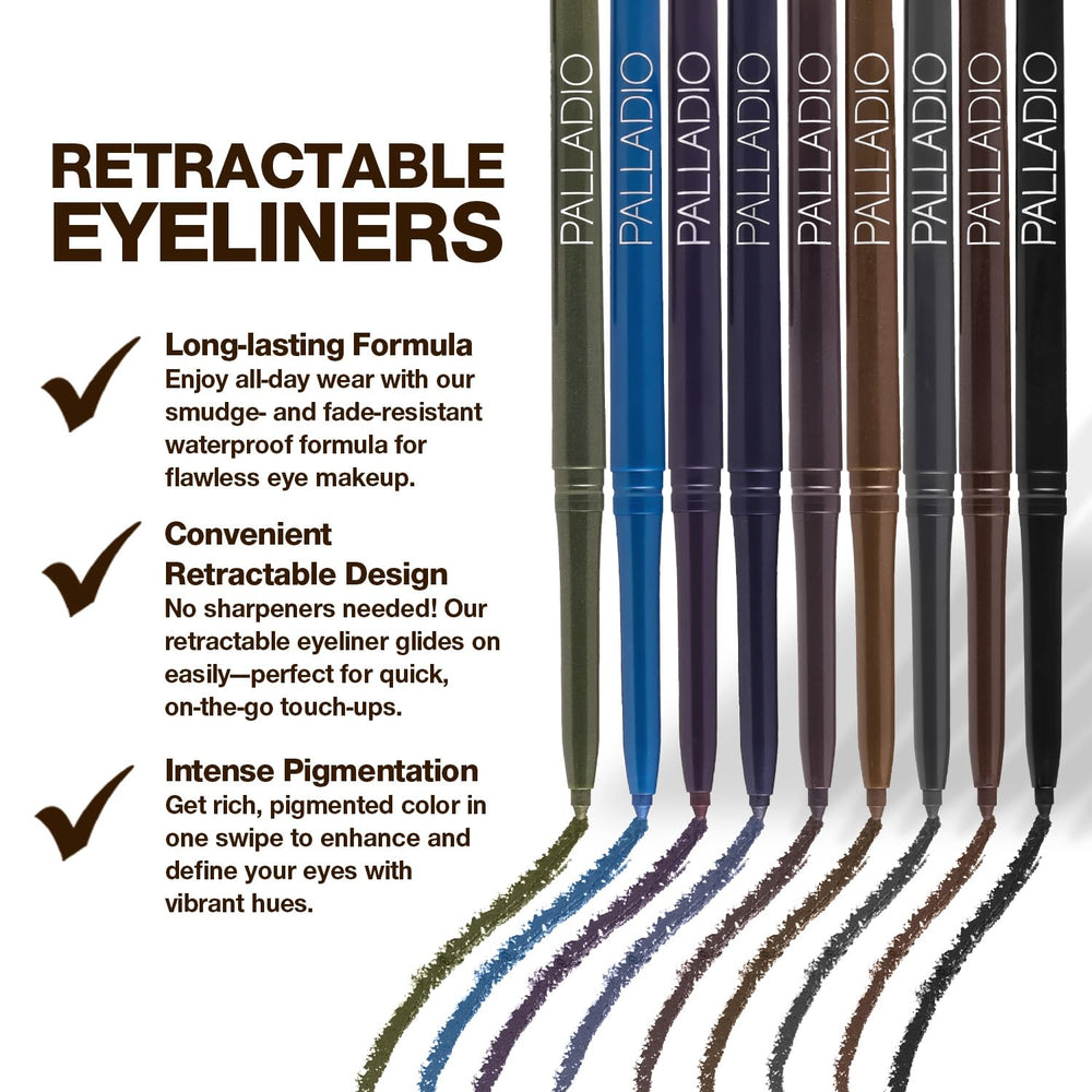 Palladio eyeliner being applied along upper lash line for defined eyes