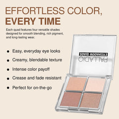 Palladio palette applied with brush illustrating smooth blending benefit
