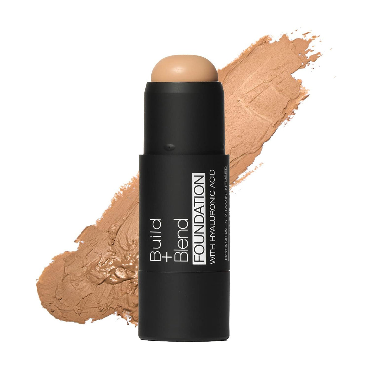 Palladio foundation stick front packaging showing product and shade Almond benefit easy selection
