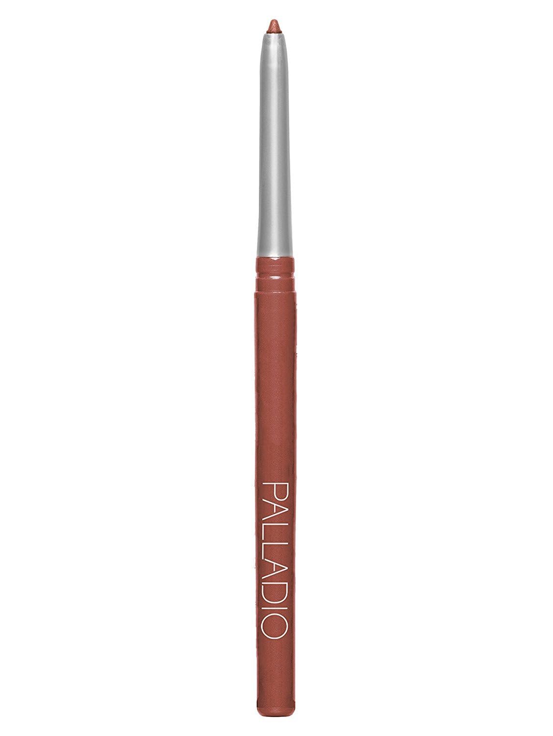 Palladio retractable lip liner front packaging showing shade sand and benefit long-lasting definition