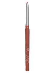 Palladio retractable lip liner front packaging showing shade sand and benefit long-lasting definition