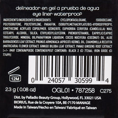 Palladio gel eyeliner eye look flick showing crisp winged liner for dramatic eye definition