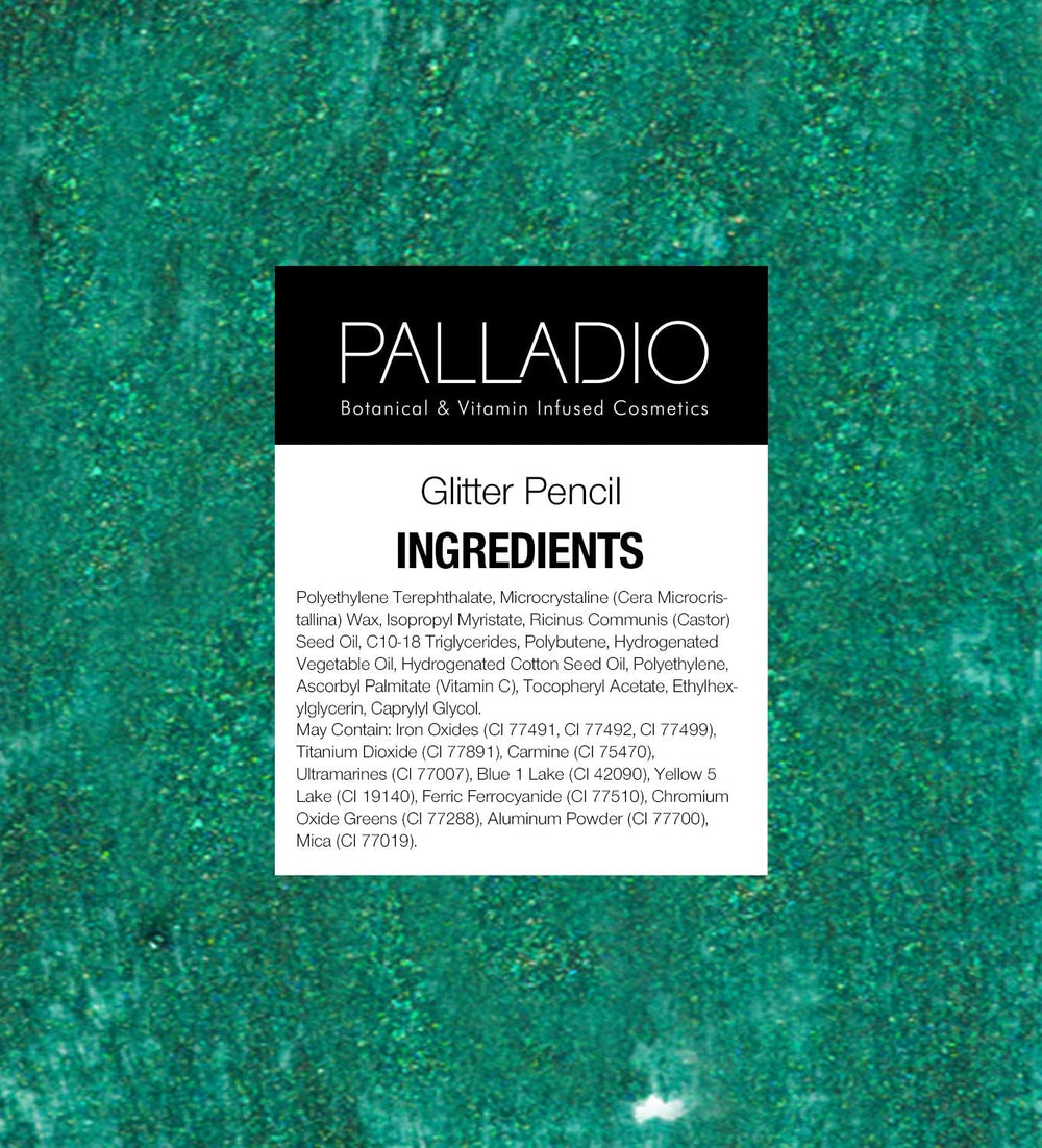 Palladio ingredient label with vitamin and oil benefits visible
