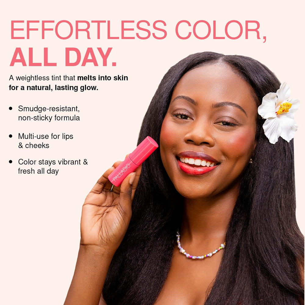 Palladio lips closeup wearing Wineberry tint for natural color