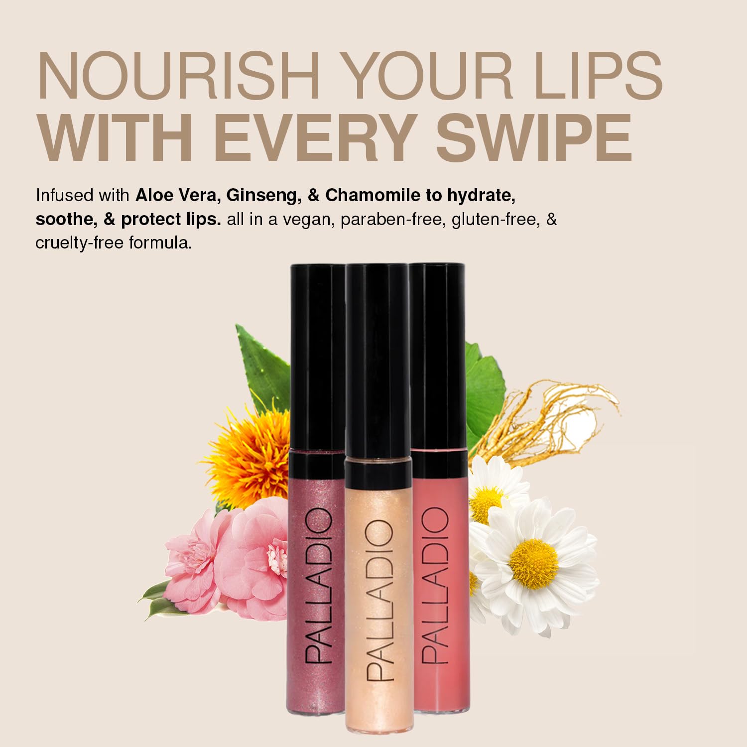 Palladio lips before and after showing softer smoother appearance